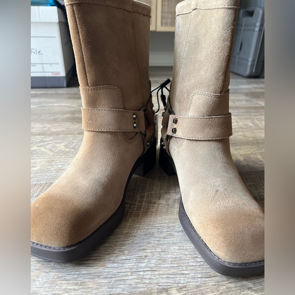 Zara Suede Ankle Biker Boots - Picture 5 of 9